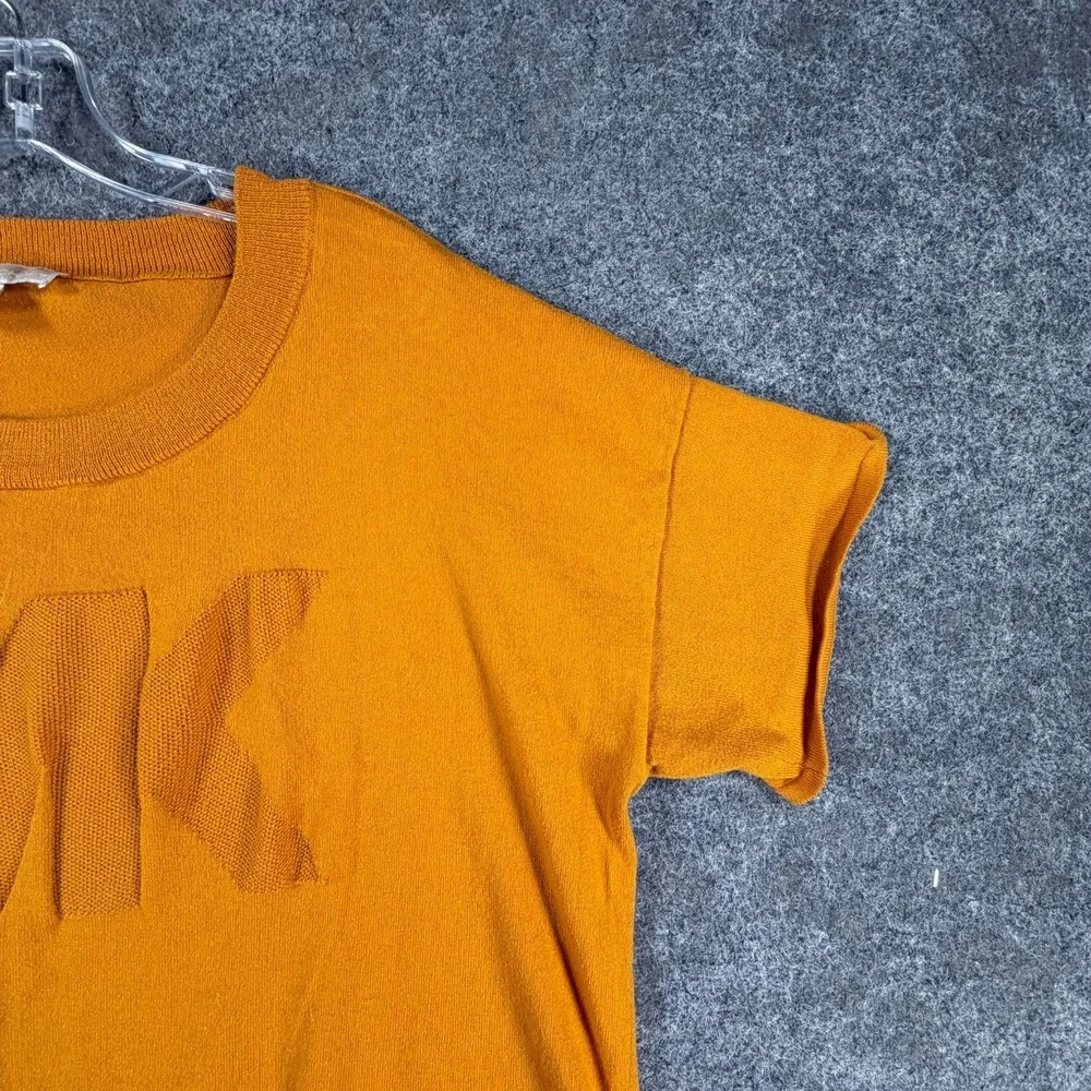 Michael‎ Kors Short-Sleeve Crop Top Womens XL Mustard Everyday Comfy Crewneck